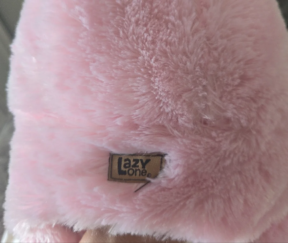 Lazy One Pink Plush Bear Hat with Label